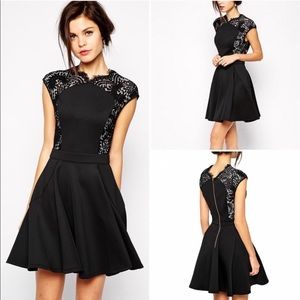 Ted baker Vivace Lace Panel Fit & Flare Dress